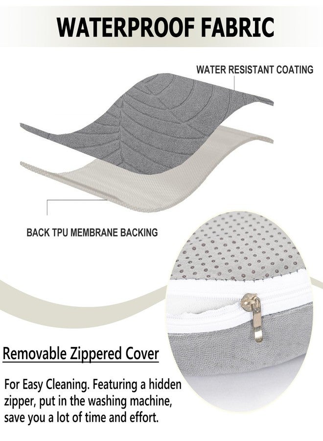 KRFOONN وسادة كرسي بار مقاومة للماء من KRFOONN، مقاس 12 بوصة، وسادة مقعد دائرية ناعمة مبطنة بالإسفنج، وسائد بار دائرية مانعة للانزلاق، وسادة كرسي، أغطية كراسي بار قابلة للغسل مع قاعدة مطاطية (12 بوصة، رمادي داكن) - Image 3